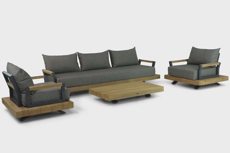 Santika Supreme/Supralux 130 cm stoel-bank loungeset 4-delig