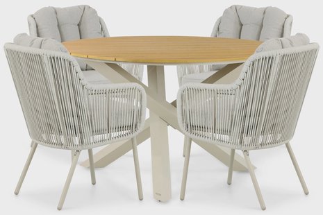 Santika Nanda/Ancona 125 cm dining tuinset 5-delig