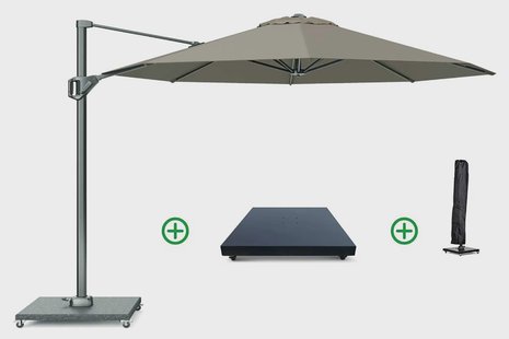 Platinum Voyager zweefparasol Ø3m T1 (incl. voet + hoes) taupe