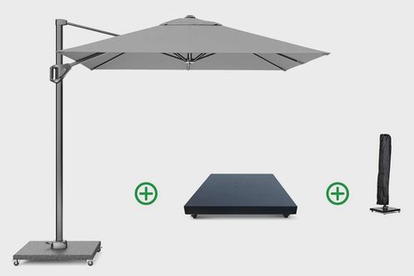 Platinum Voyager zweefparasol 2.5x2.5m T1 (incl .voet + hoes) light grey