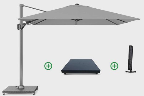 Platinum Voyager zweefparasol 2.7x2.7m T2 (incl. voet + hoes) light grey