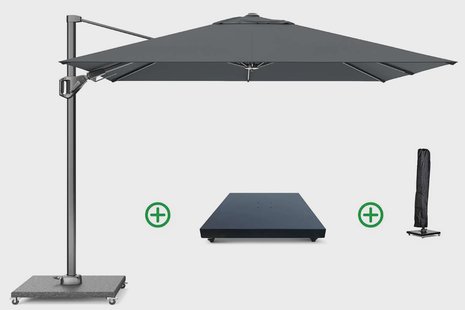 Platinum Voyager zweefparasol 2.7x2.7m T2 (incl. voet + hoes) antracite
