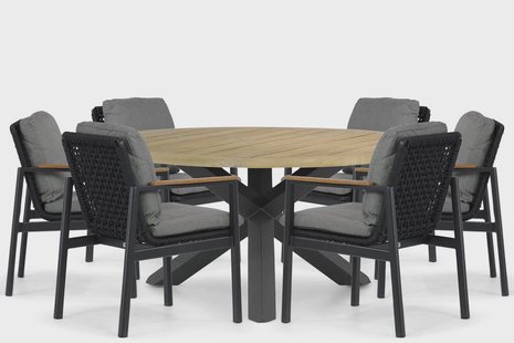 Coco Ralph/Rockville 160 cm dining tuinset 7-delig