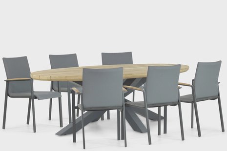 Lifestyle Brandon/Diogo 240 cm dining tuinset 7-delig