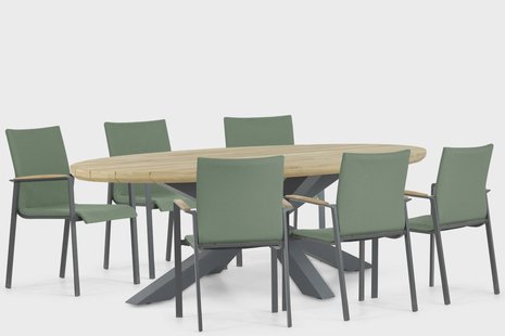 Lifestyle Brandon/Diogo 240 cm dining tuinset 7-delig