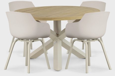 Lifestyle Salina/Rockville 120 cm dining tuinset 5-delig