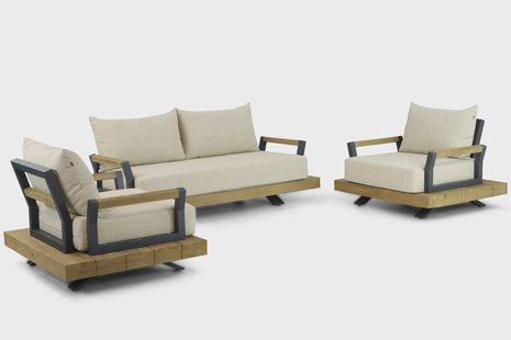 Santika Supreme stoel-bank loungeset 3-delig