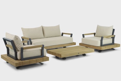 Santika Supreme/Supralux 130 cm stoel-bank loungeset 4-delig