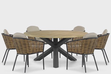 Lifestyle Nice/Rockville 160 cm dining tuinset 7-delig