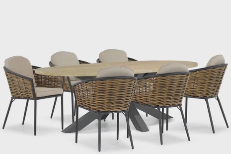 Lifestyle Nice/Brookline 240 cm dining tuinset 7-delig