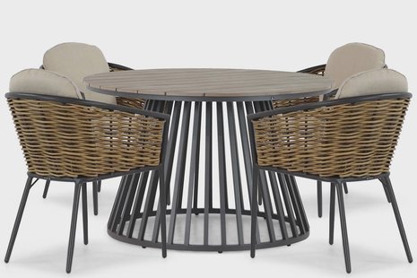 Lifestyle Nice/Sorrento 125 cm dining tuinset 5-delig