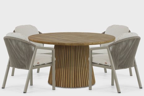 Santika Guss/Fungo 140 cm dining tuinset 5-delig