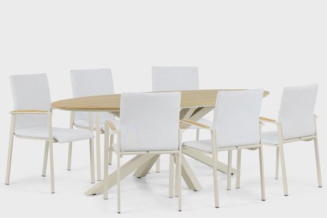 Lifestyle Brandon/Matara 220 cm dining tuinset 7-delig