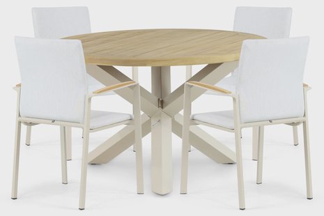 Lifestyle Brandon/Rockville 120 cm dining tuinset 5-delig