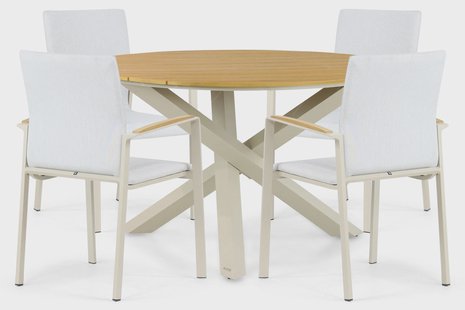 Lifestyle Brandon/Ancona 125 cm dining tuinset 5-delig