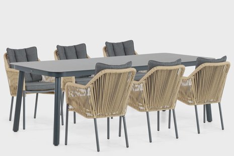Lifestyle Marbella/Tavano 220 cm dining tuinset 7-delig