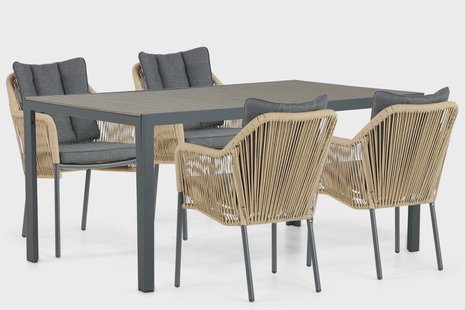 De Laan Marbella/Solare 160 cm dining tuinset 5-delig