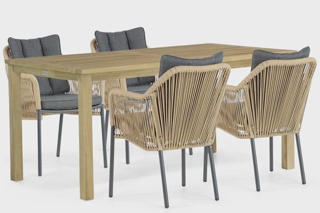 De Laan Marbella/Weston 160 cm dining tuinset 5-delig