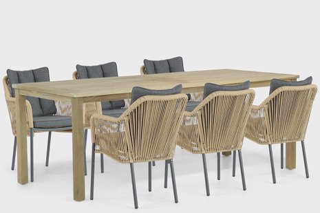 De Laan Marbella/Weston 210 cm dining tuinset 7-delig