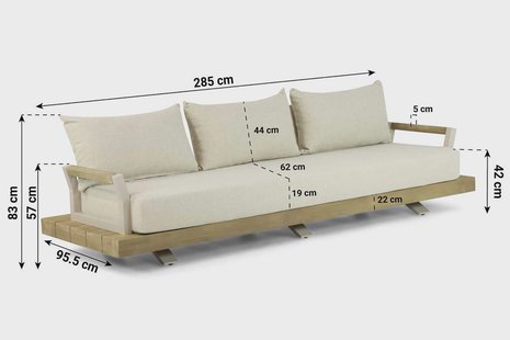 Santika Supreme lounge tuinbank 3-zits