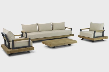 Santika Supreme/Supralux 130 cm stoel-bank loungeset 4-delig
