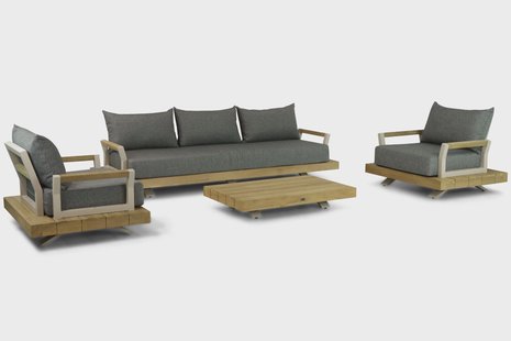 Santika Supreme/Supralux 130 cm stoel-bank loungeset 4-delig