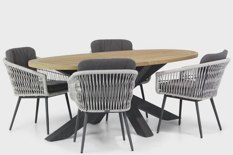 Lifestyle Western/Brookline 200 cm ovaal dining tuinset 5-delig