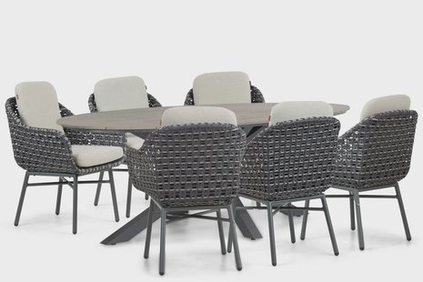 Santika Yovan/Matara 220 cm dining tuinset 7-delig