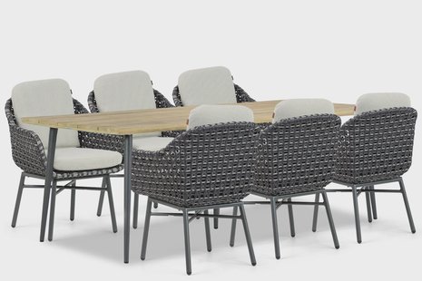 Santika Yovan/Montana 240 cm dining tuinset 7-delig