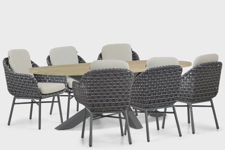 Santika Yovan/Brookline 240 cm dining tuinset 7-delig