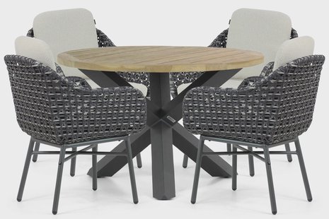 Santika Yovan/Rockville 120 cm dining tuinset 5-delig