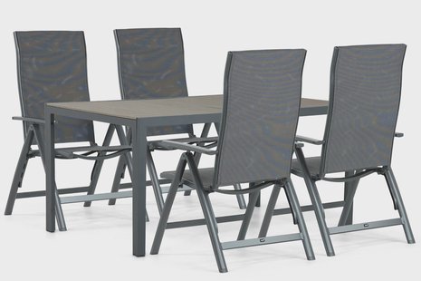Hartman Sitges/Solare 160 cm dining tuinset 5-delig
