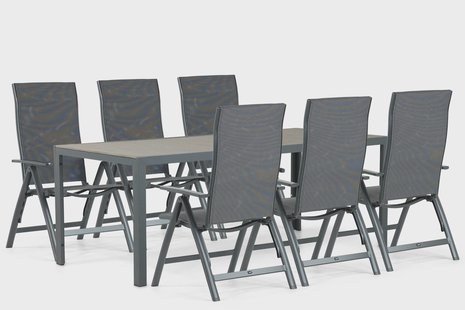 Hartman Sitges/Solare 200 cm dining tuinset 7-delig