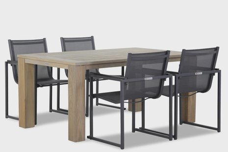 Lifestyle Delgada/Brighton 165 cm dining tuinset 5-delig stapelbaar