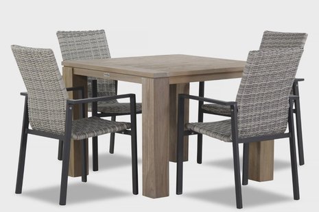 Lifestyle Upton/Brighton 100 cm dining tuinset 5-delig stapelbaar