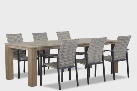 Lifestyle Upton/Brighton 240 cm dining tuinset 7-delig stapelbaar