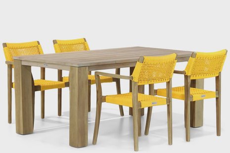 Lifestyle Dallas/Brighton 165 cm dining tuinset 5-delig