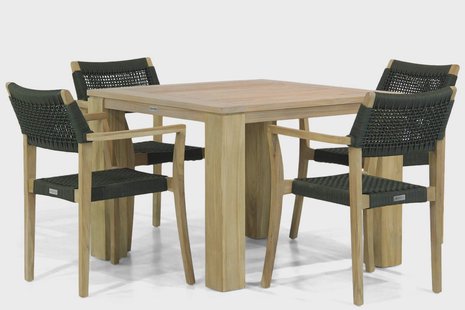 Lifestyle Dallas/Brighton 100 cm dining tuinset 5-delig