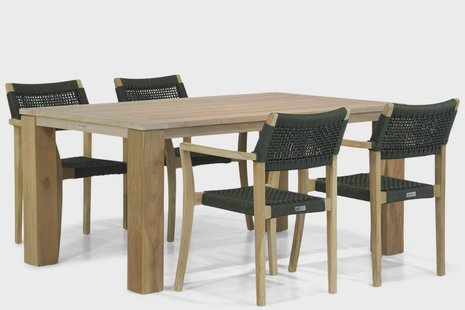 Lifestyle Dallas/Brighton 165 cm dining tuinset 5-delig