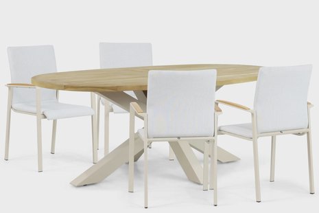 Lifestyle Brandon/Brookline 200 cm dining tuinset 5-delig