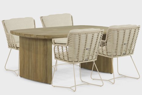 4 Seasons Outdoor Fabrice/Falcon 180 cm dining tuinset 5-delig