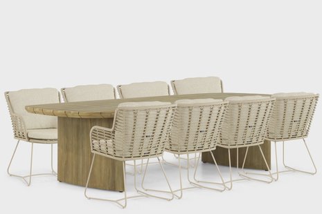 4 Seasons Outdoor Fabrice/Falcon 300 cm dining tuinset 9-delig