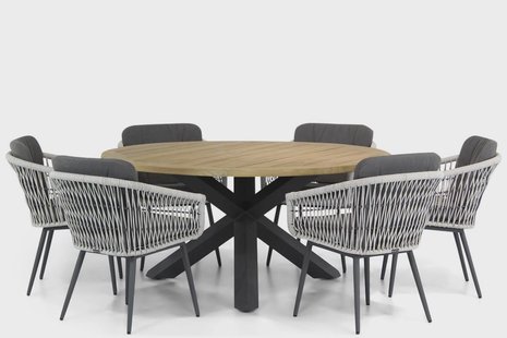 Lifestyle Western/Rockville 160 cm rond dining tuinset 7-delig