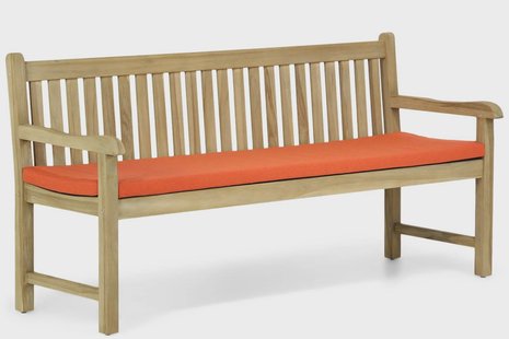 Garden Collections Preston tuinbank teak 180 cm incl. orange kussen