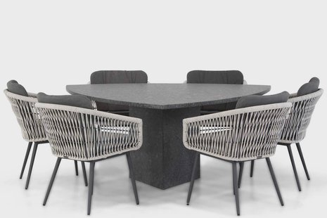 Lifestyle Western/Graniet 170 cm triangel dining tuinset 7-delig