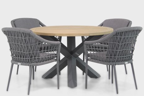 Coco Dalice/Rockville 120 cm rond dining tuinset 5-delig