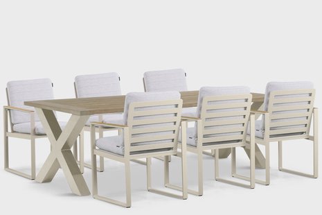 Lifestyle Faro/Cardiff 240 cm dining tuinset 7-delig