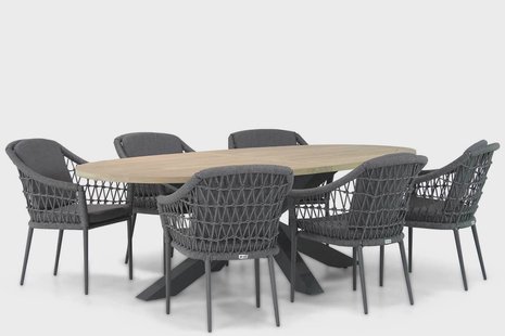Coco Dalice/Brookline 240 cm ovaal dining tuinset 7-delig