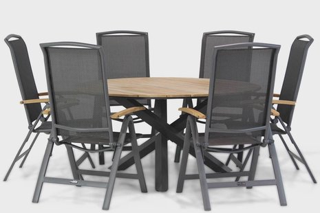 Lifestyle Rosello/Fabriano 150 cm dining tuinset 7-delig