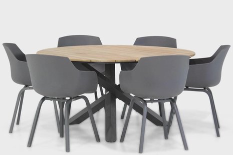 Lifestyle Salina/Fabriano 150 cm dining tuinset 7-delig